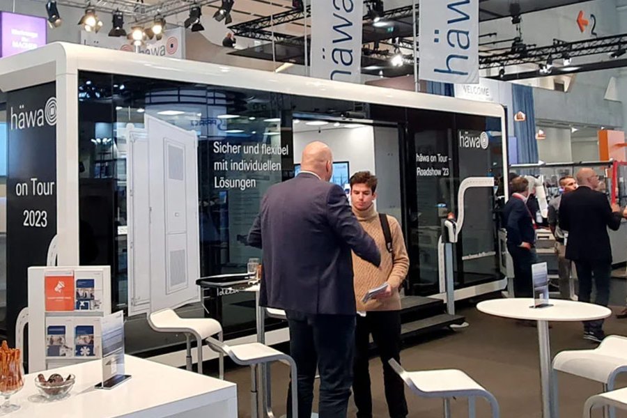 Bildausschnitt der SPS Messe mit dem häwa showroom.
