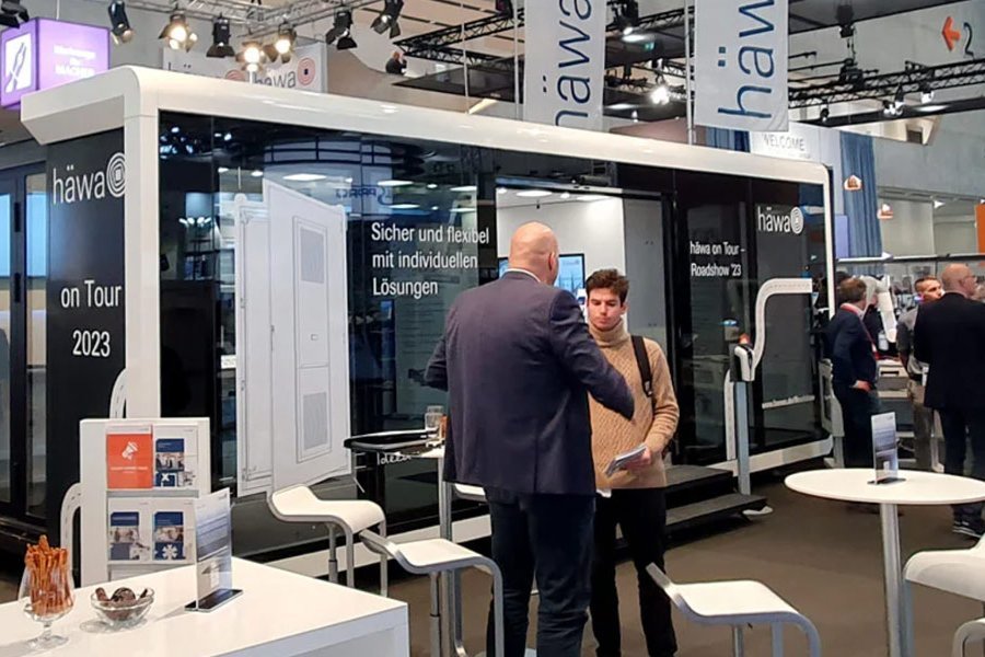 Bildausschnitt der SPS Messe mit dem häwa showroom.