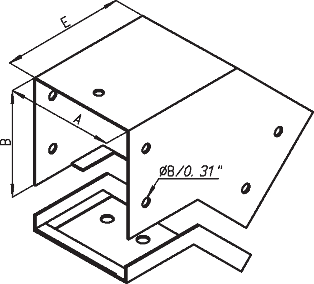 45°-Winkel Deckel Innen